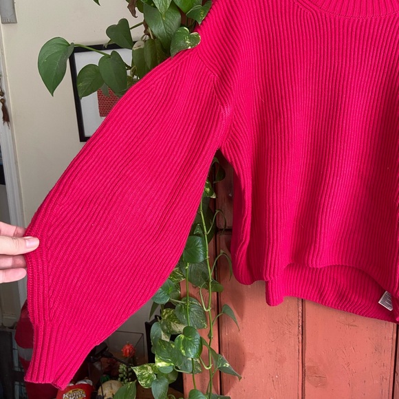 Pink Ribbed Anthro Sweater ✨ - Picture 2 of 5